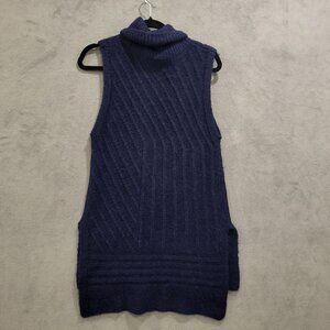 Derek Lam 10 Crosby Sweater Dress Medium Blue Crotchet‎ Alpaca Wool Turtleneck